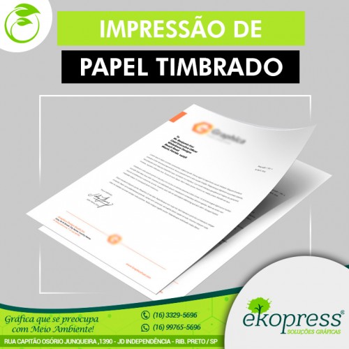 Impressão de Papel Timbrado