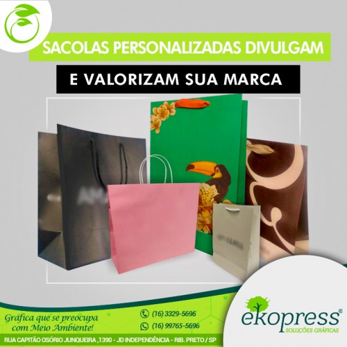 Sacolas personalizadas divulgam e valorizam sua marca
