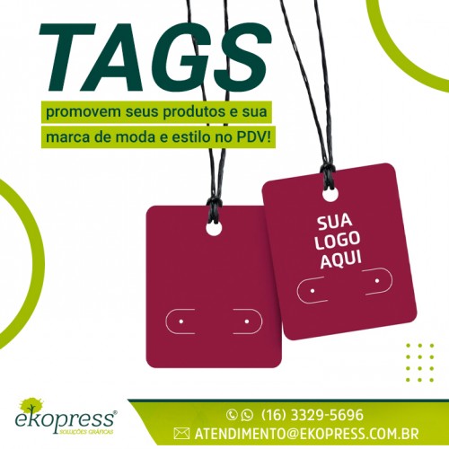 Tags promovem seus produtos e sua marca de moda e estilo no PDV!