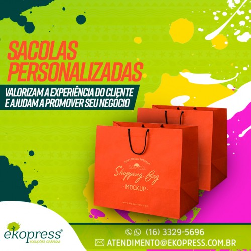 Sacolas personalizadas valorizam a experiência do cliente e ajudam a promover seu negócio