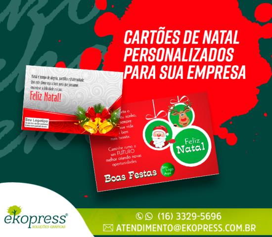 Cartões de Natal personalizados para sua empresa